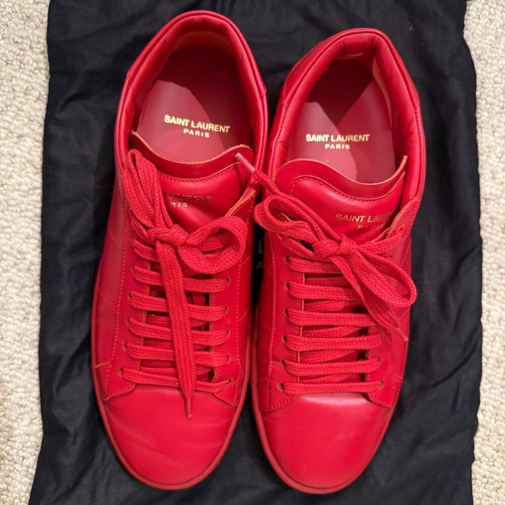 Yves Saint Laurent (YSL) SL/01 Sneakers in Red, Size 40 -- Like New!